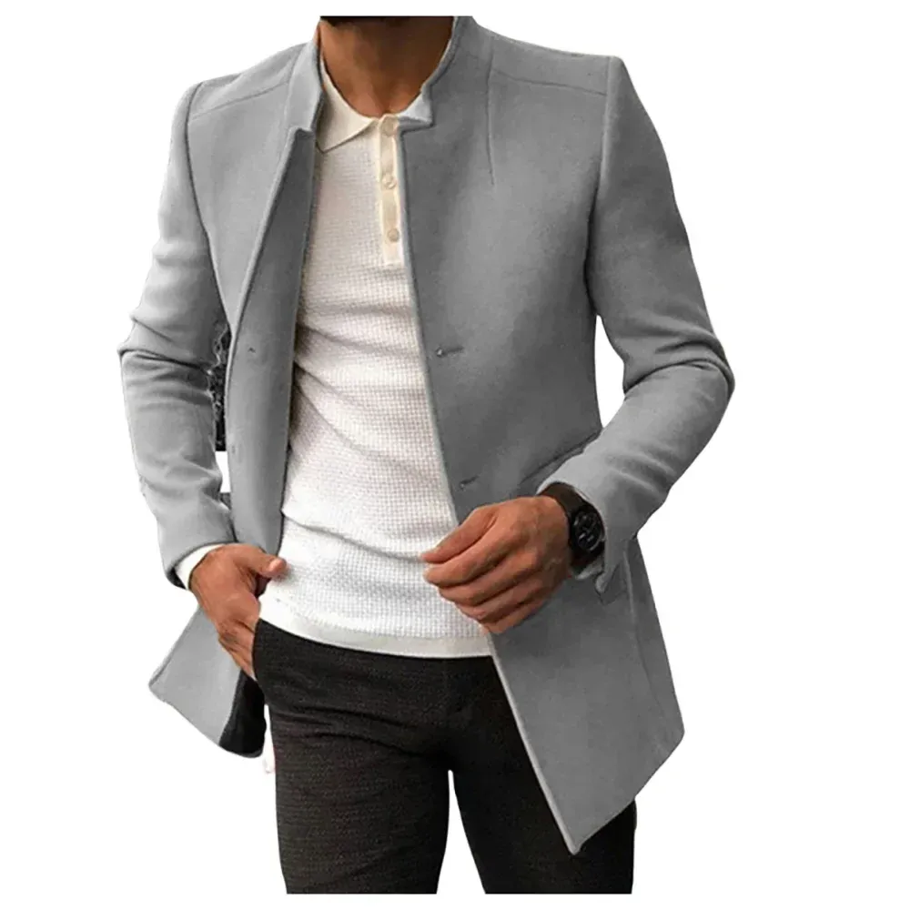 Men's casual suits solid color slim woolen coats men's clothing