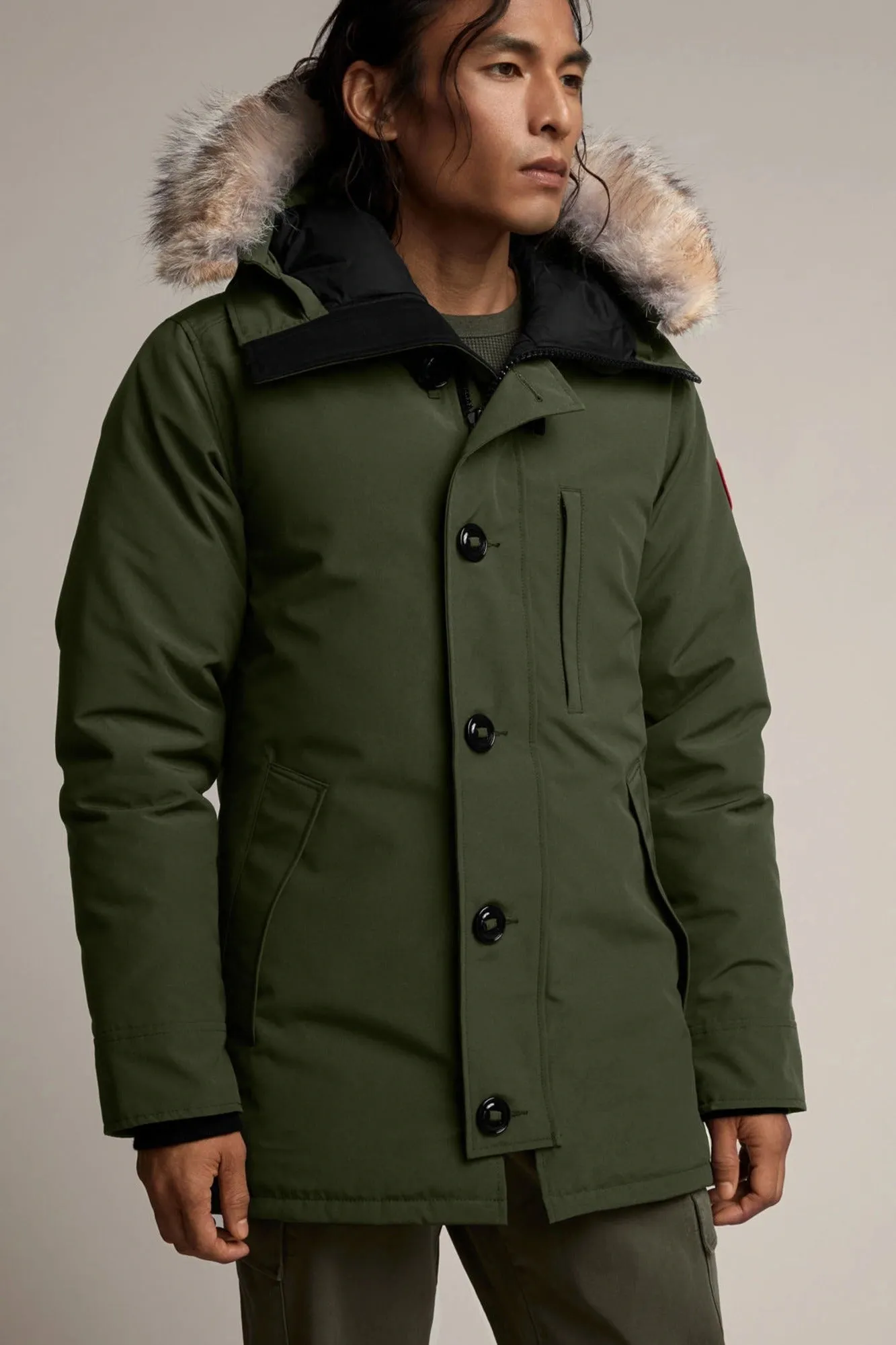 Mens Chateau Parka Fusion Fit Military Green 3426MA