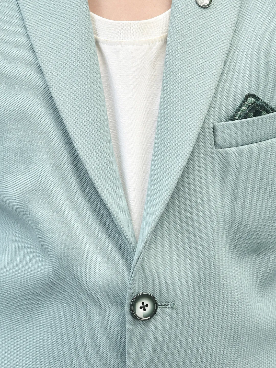 Mint-Green Single Breasted Blazer