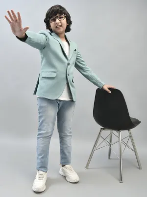 Mint-Green Single Breasted Blazer