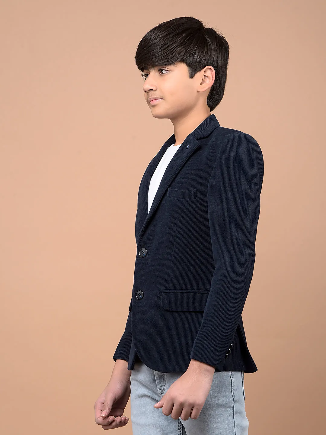 Navy Blue Single Breasted Blazer