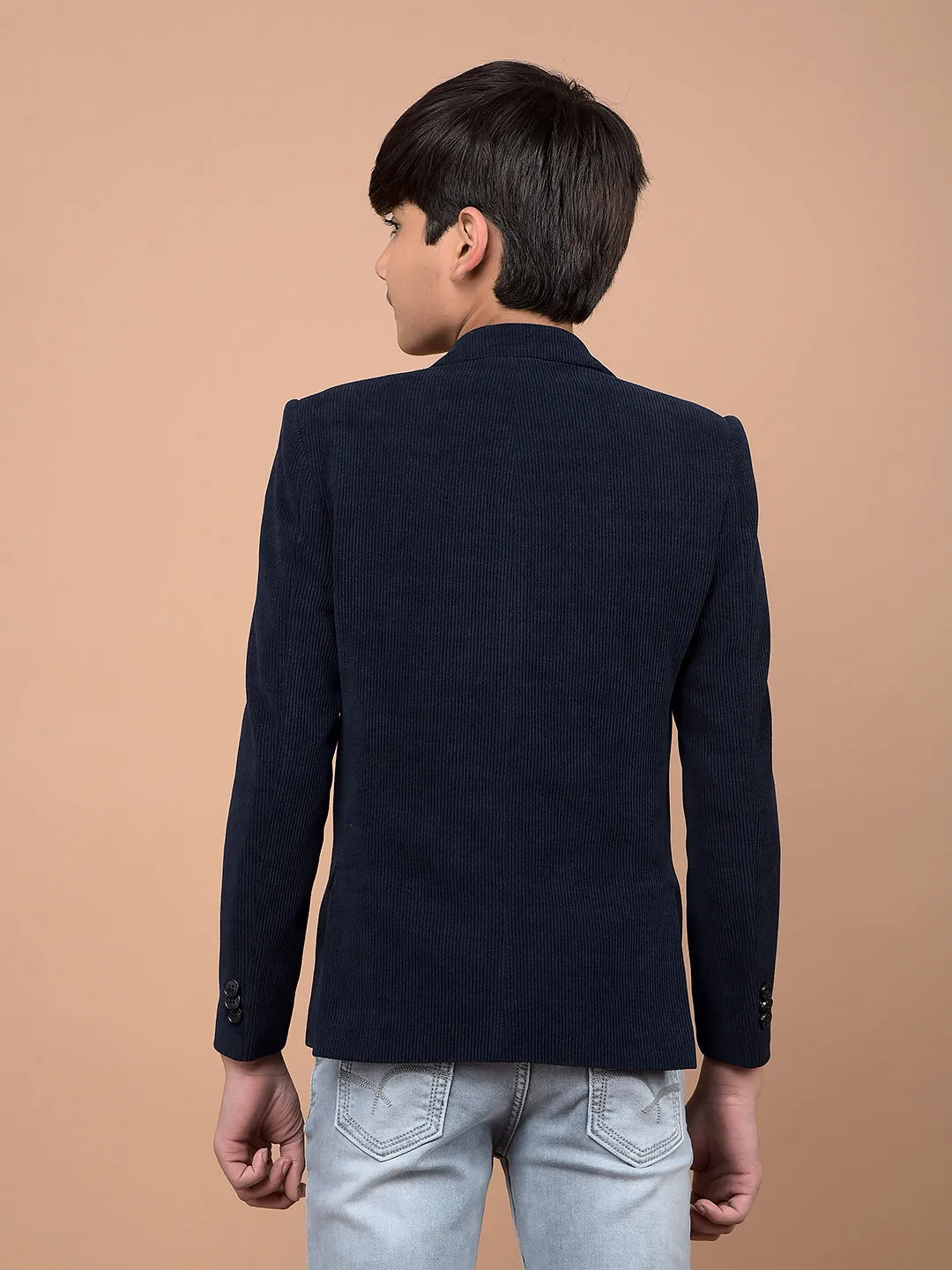 Navy Blue Single Breasted Blazer