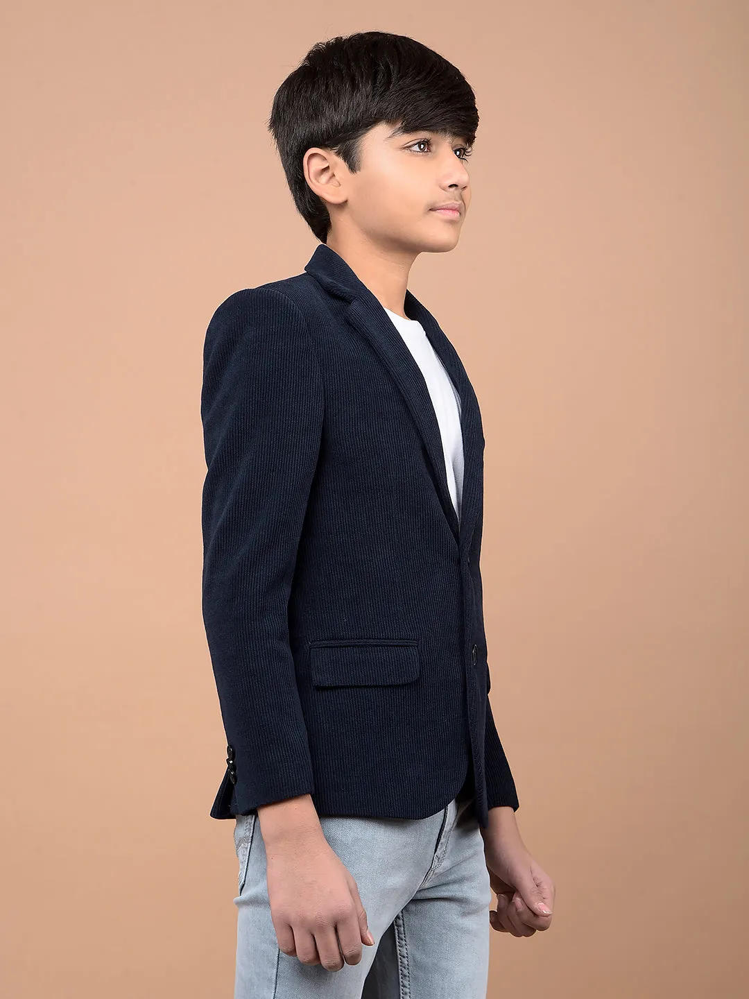 Navy Blue Single Breasted Blazer