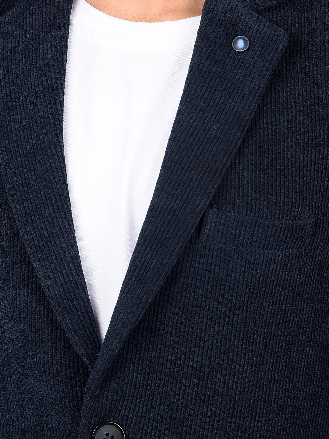 Navy Blue Single Breasted Blazer