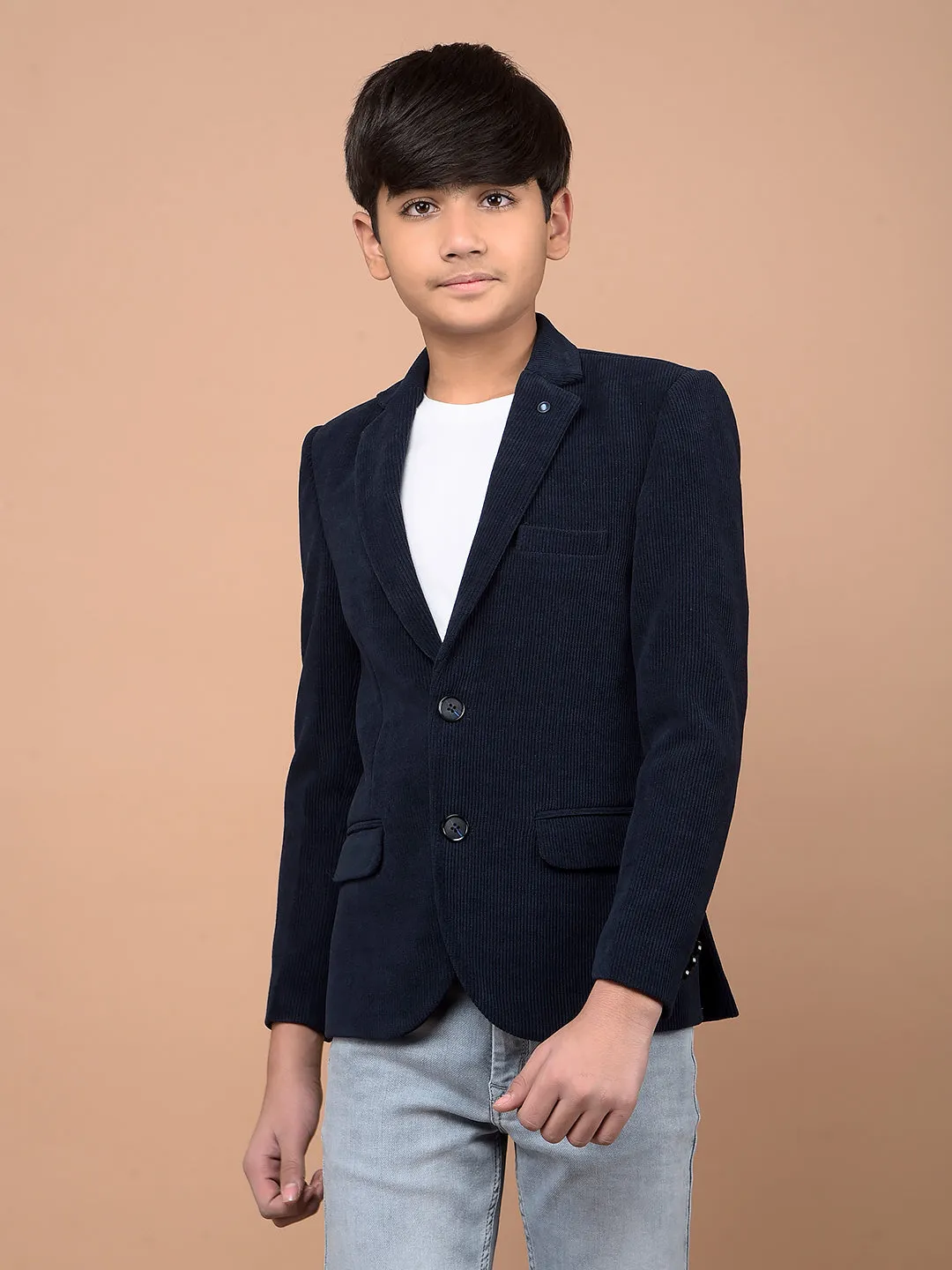Navy Blue Single Breasted Blazer