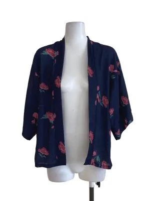 Navy Floral Kimono