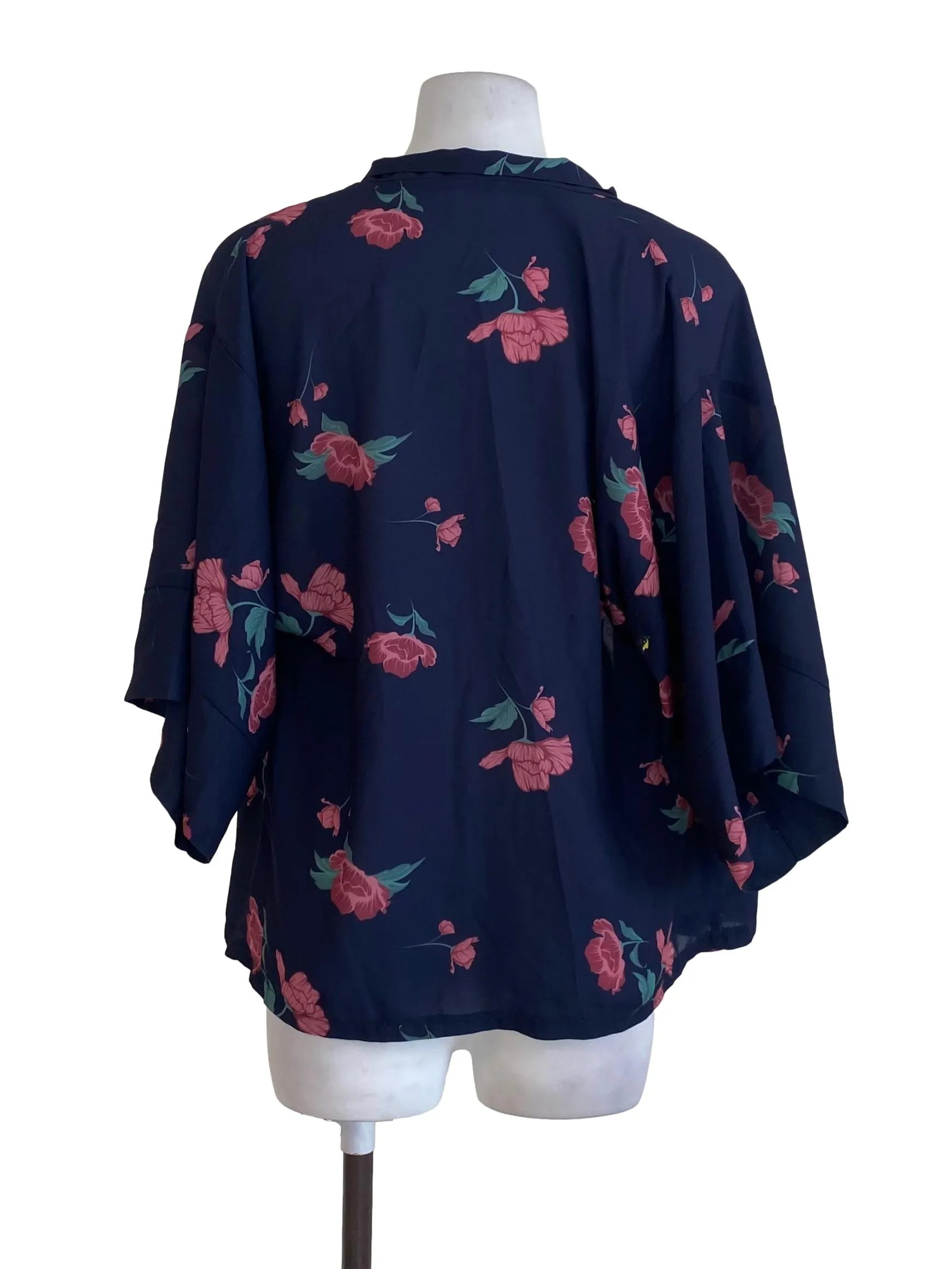 Navy Floral Kimono