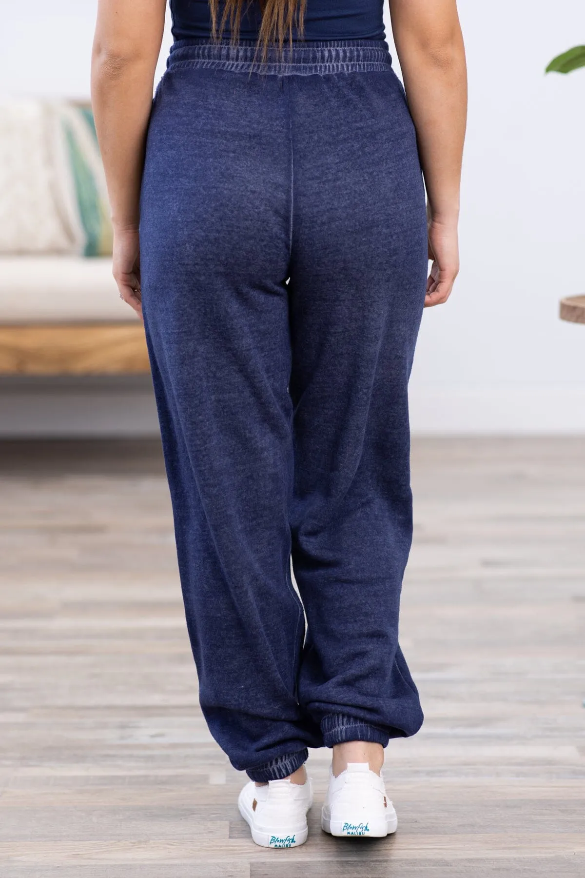 Navy Pigment Dyed Jogger Sweatpants