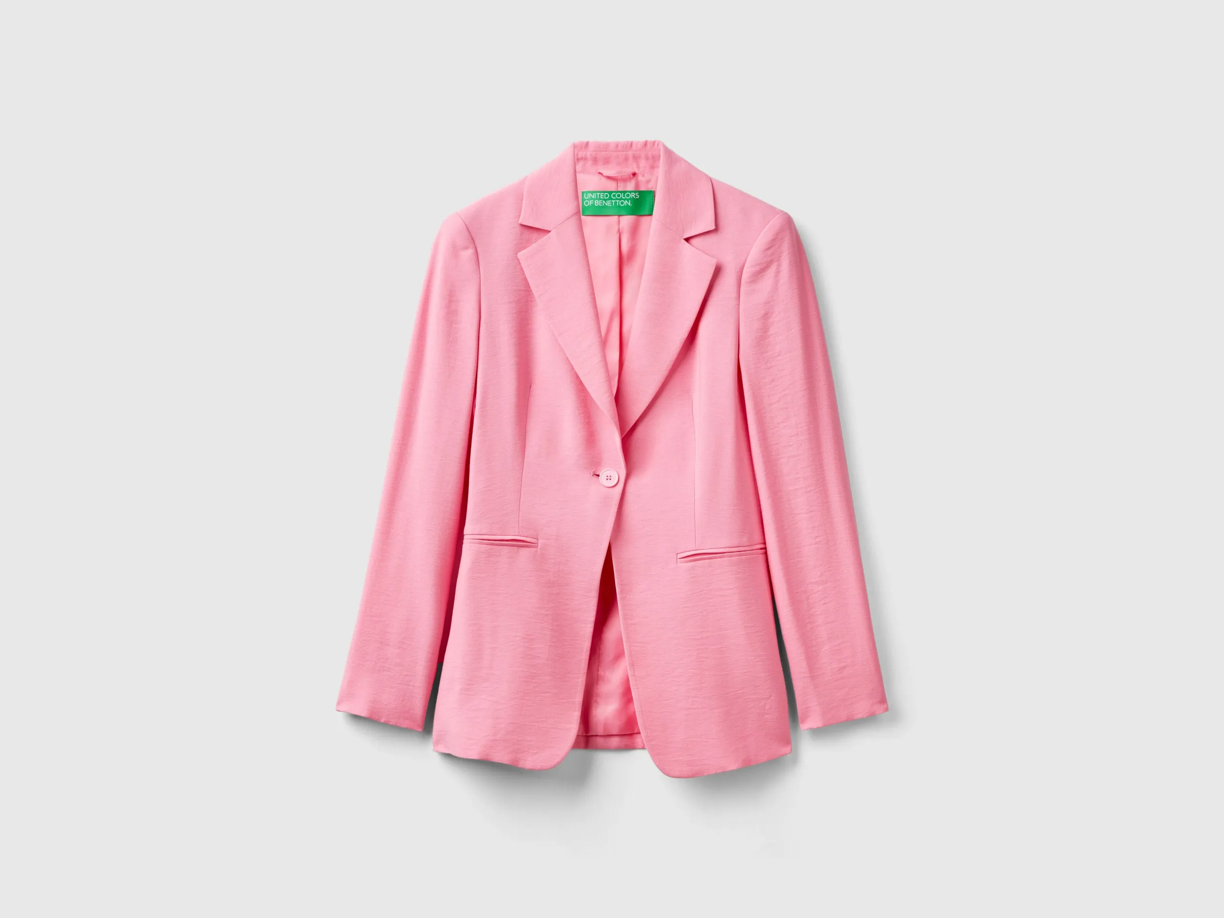 Notched Lapel Collar Solid Blazer