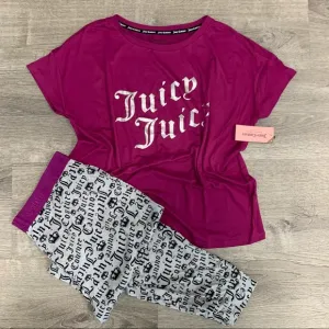 *NWT Juicy Couture Purple Pajama Loungewear Set Jogger Style Pants
