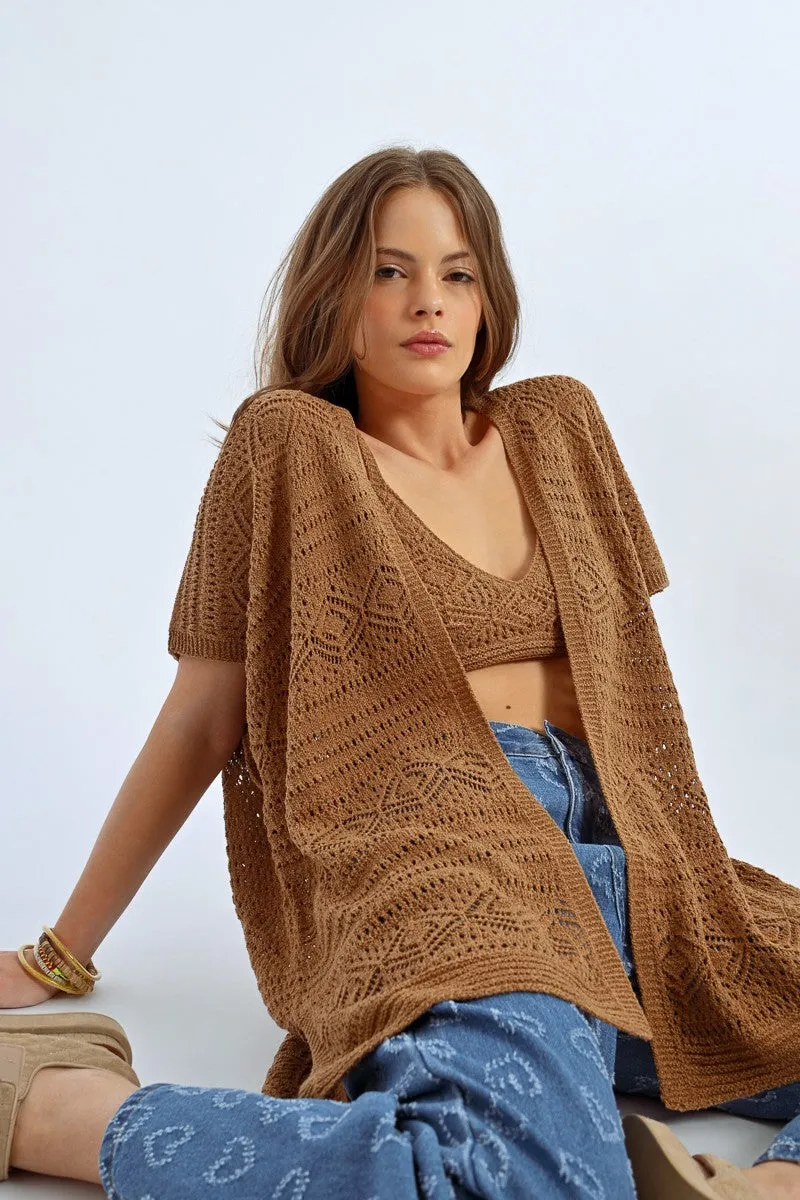 OPEN CROCHET KIMONO