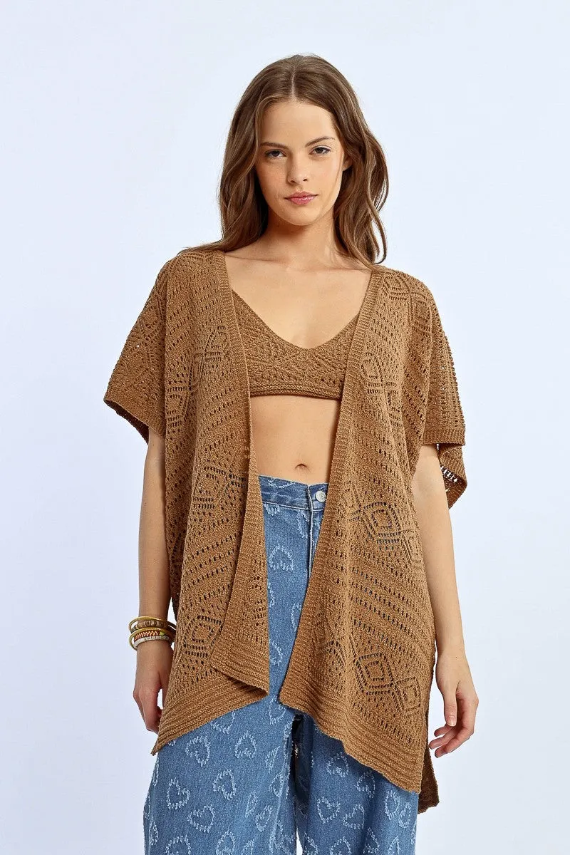 OPEN CROCHET KIMONO