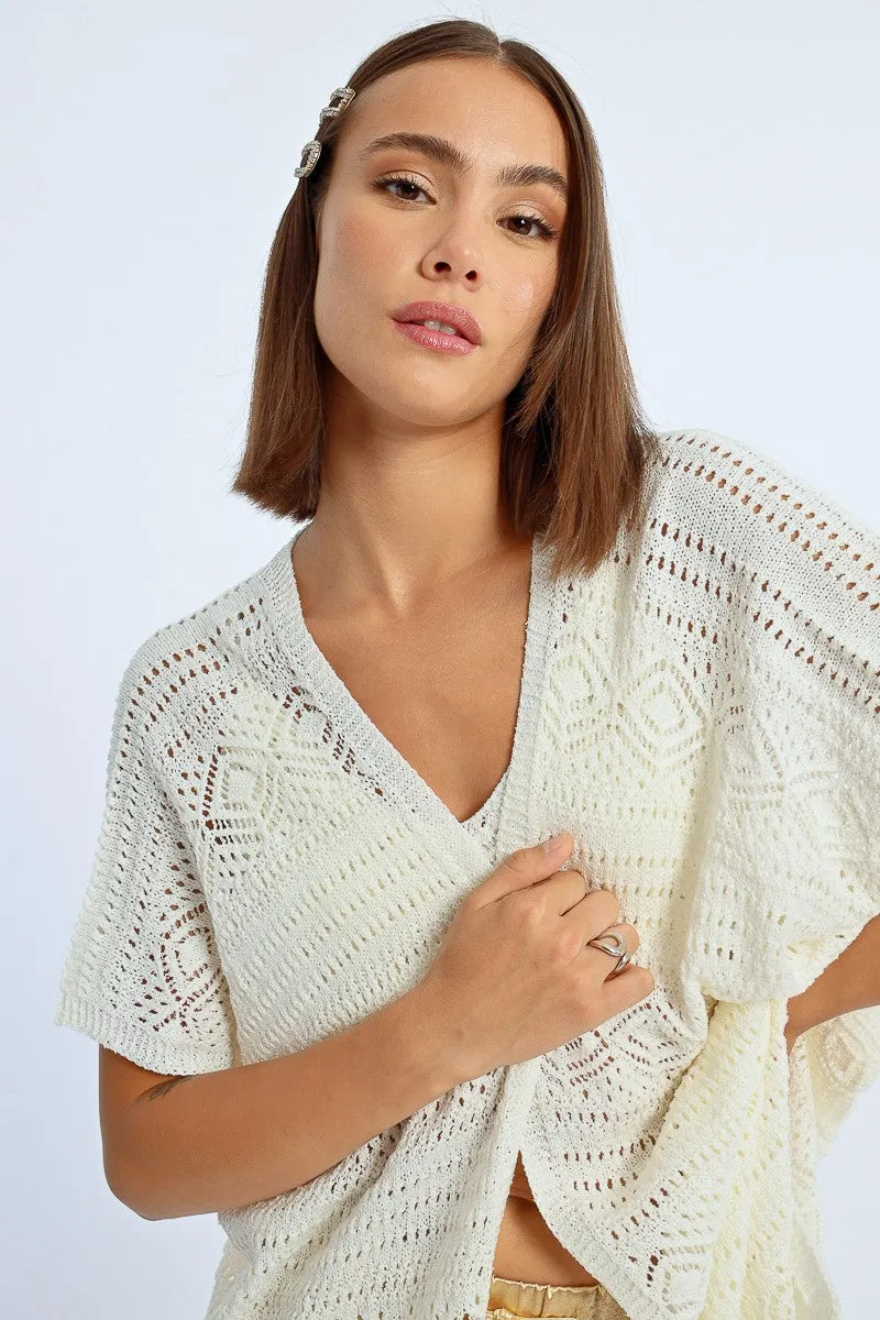 OPEN CROCHET KIMONO