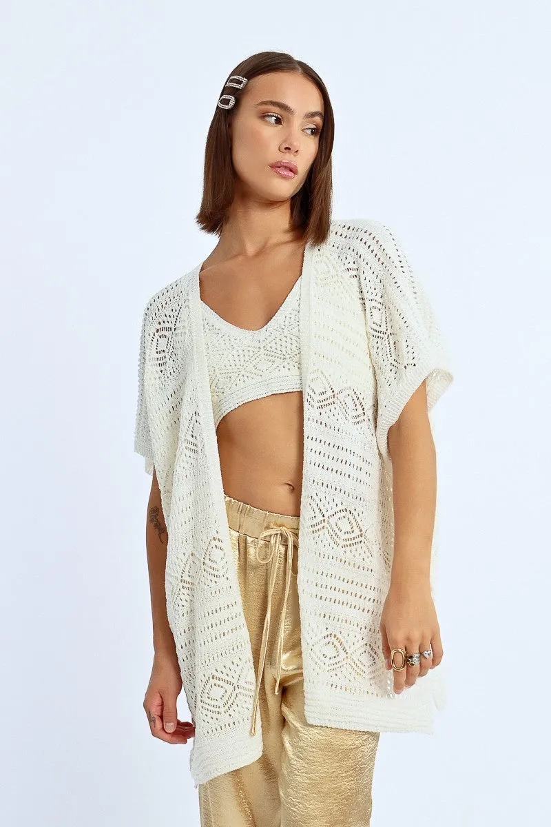 OPEN CROCHET KIMONO