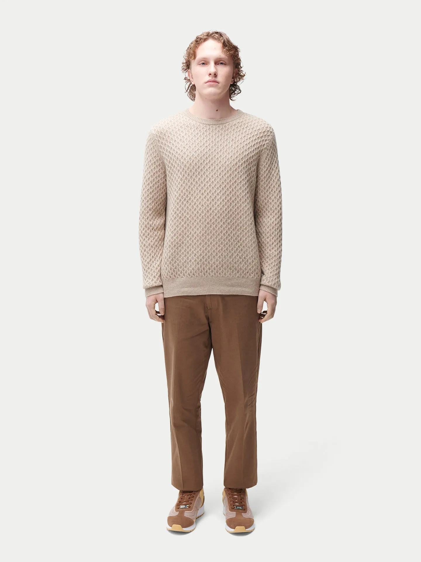 Organic Colour Cable Knit Cashmere Sweater