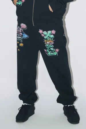 PAINTING SWEAT PANTS - BLACK