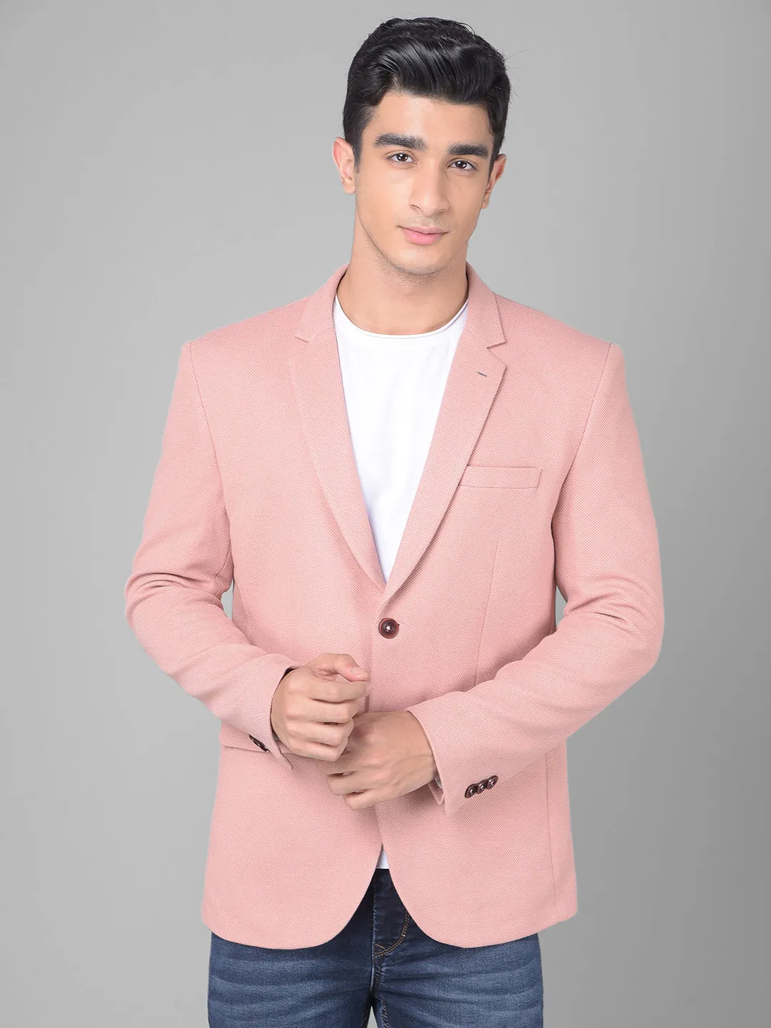 Peach Single Breasted Blazer