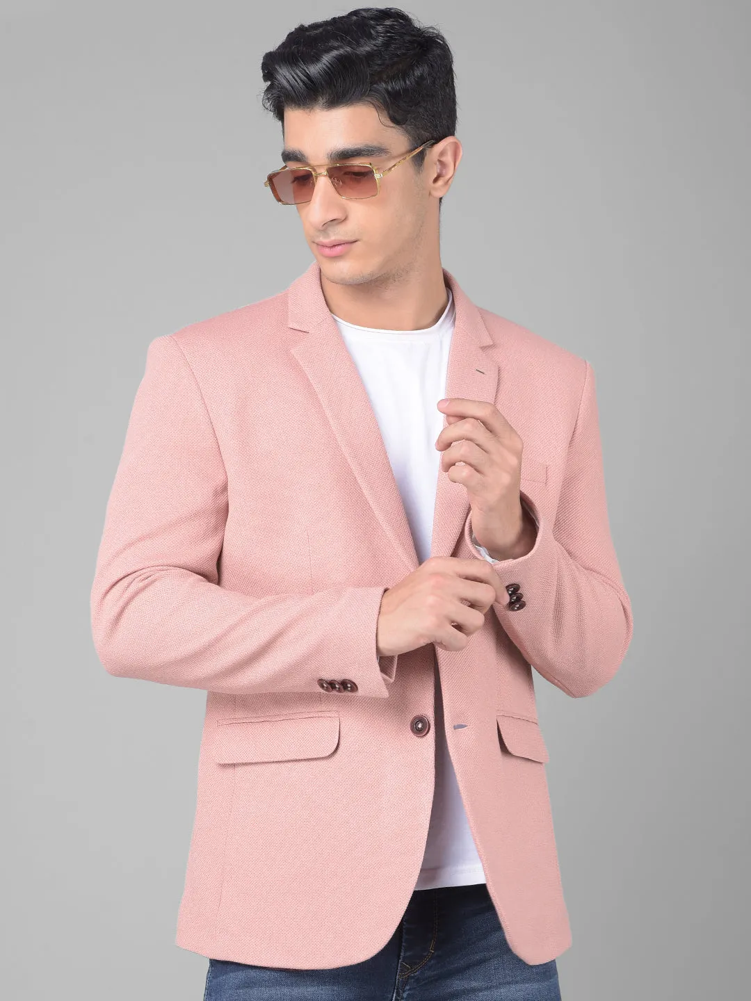 Peach Single Breasted Blazer