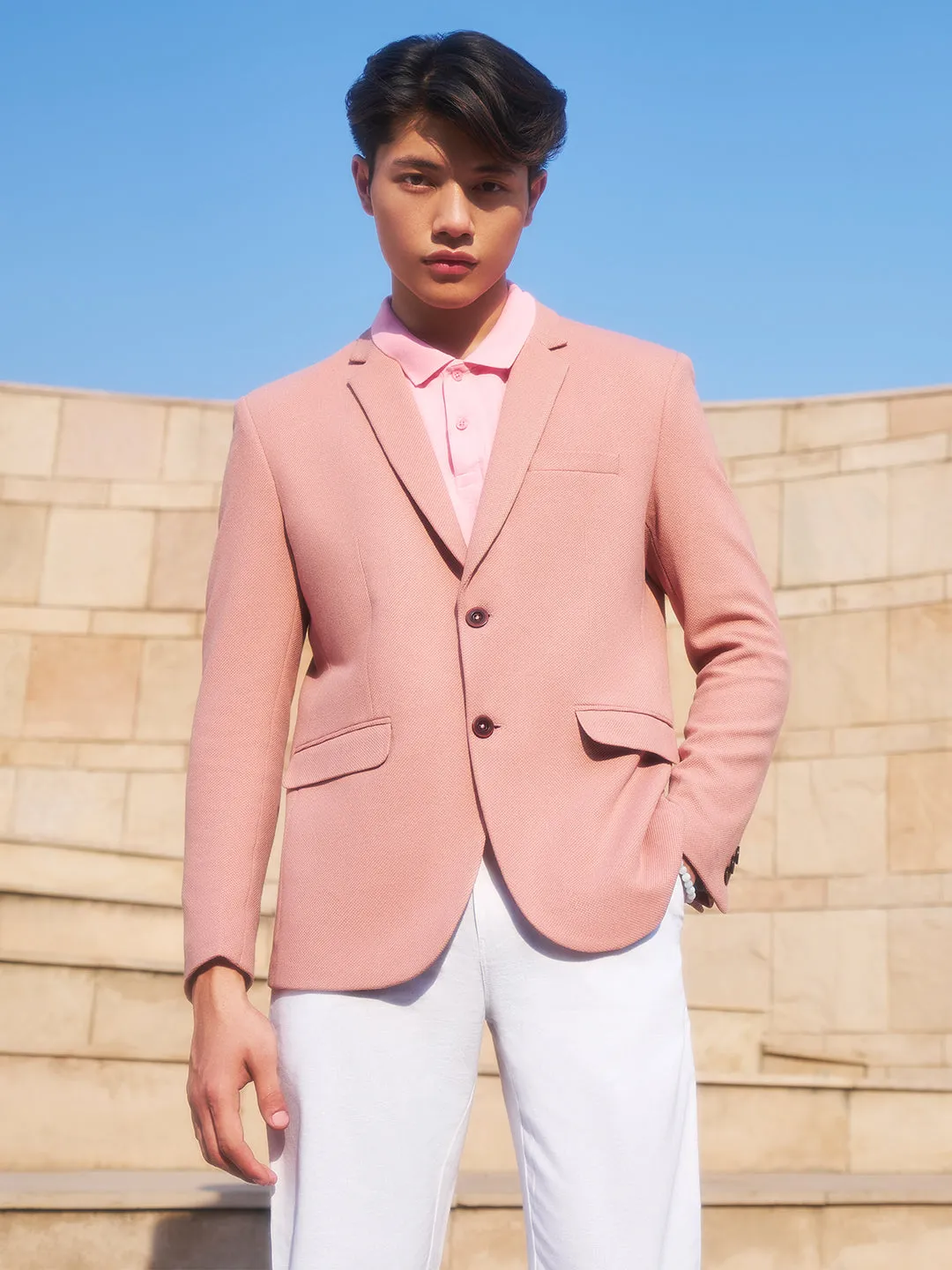 Peach Single Breasted Blazer