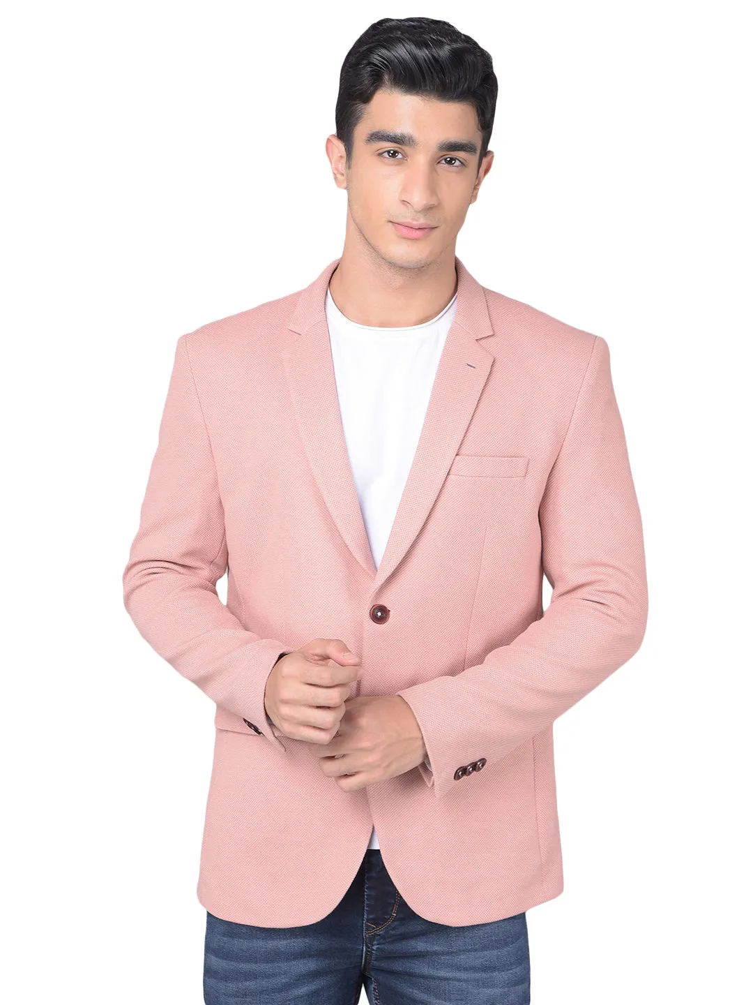 Peach Single Breasted Blazer