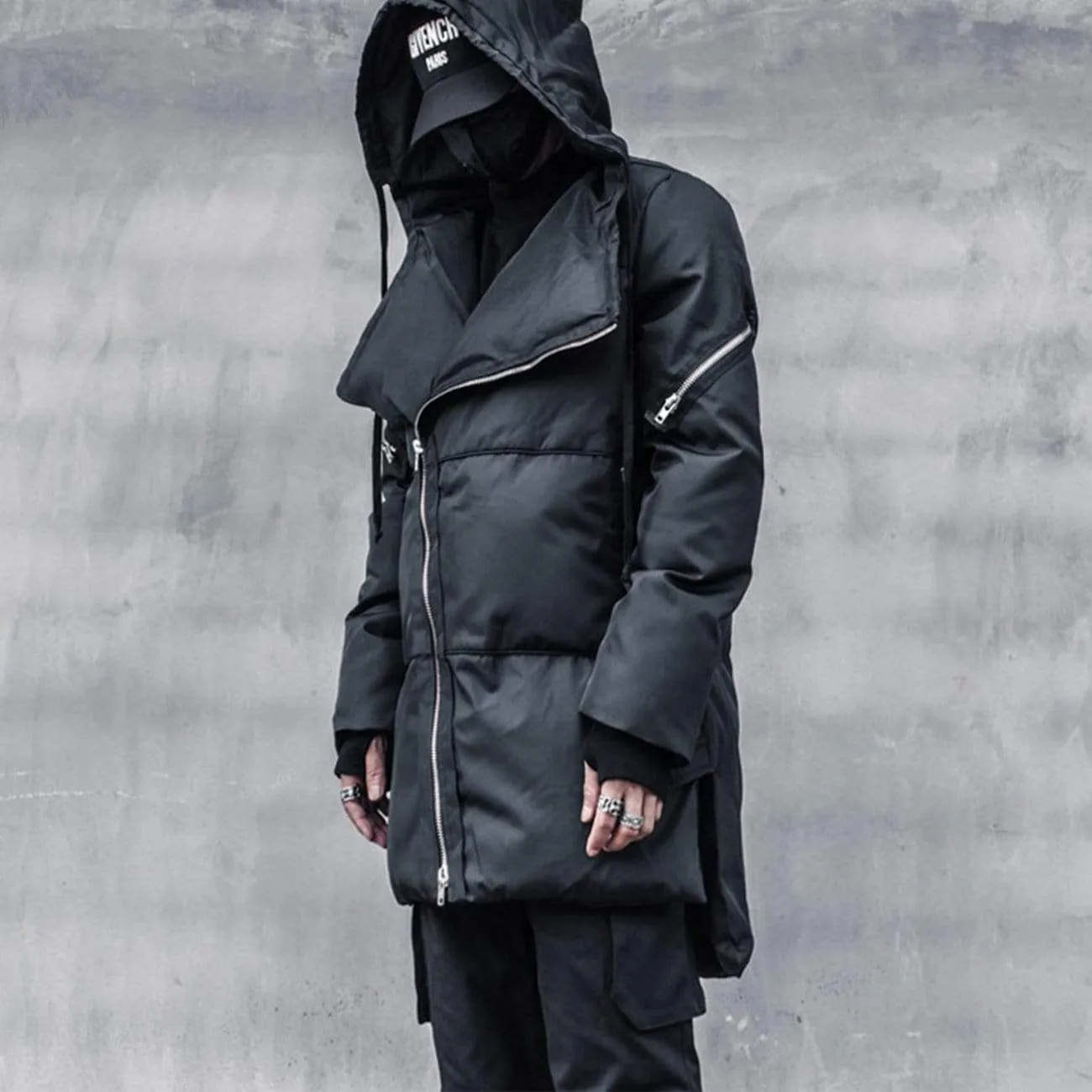 Personalized Diagonal Zipper Winter Coat