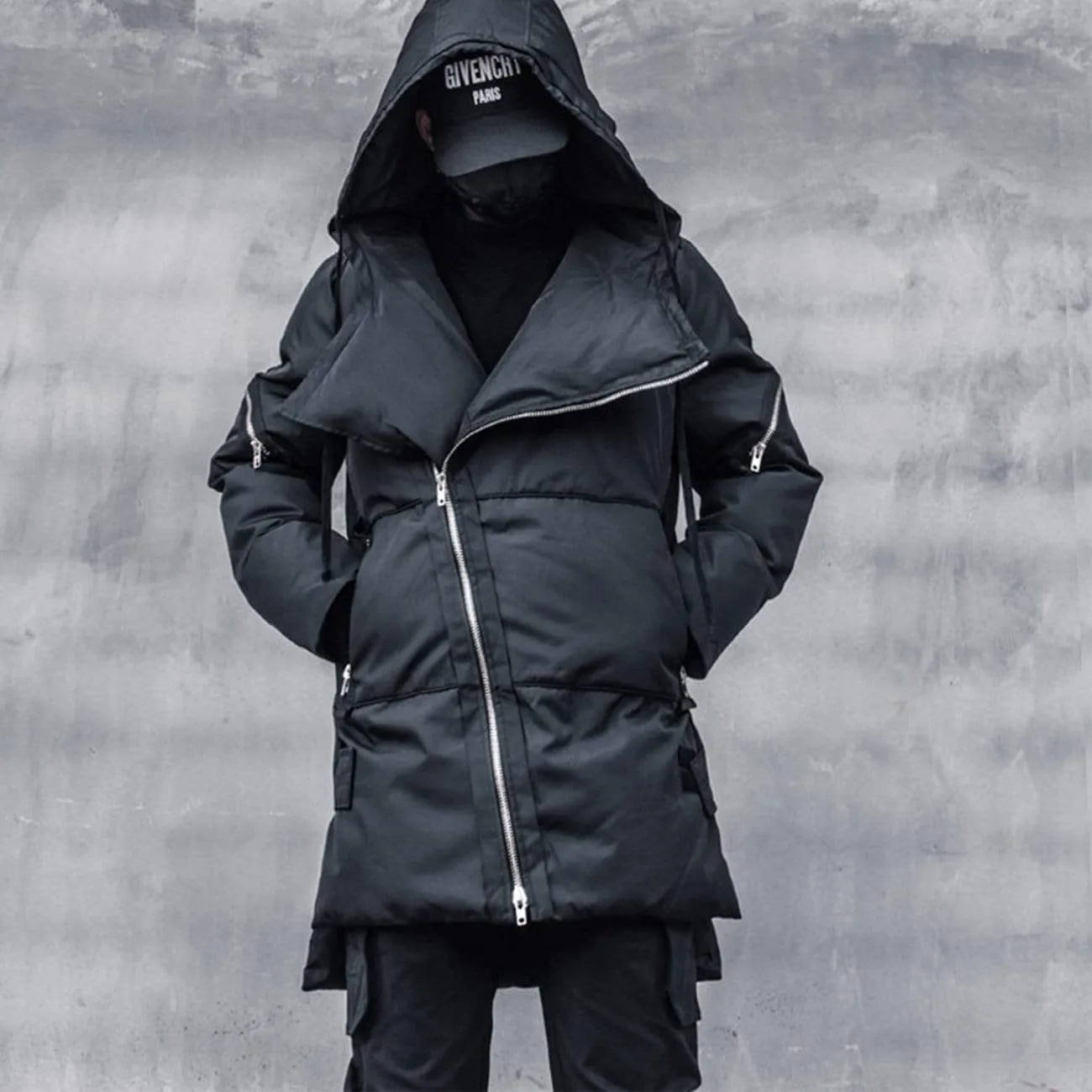 Personalized Diagonal Zipper Winter Coat