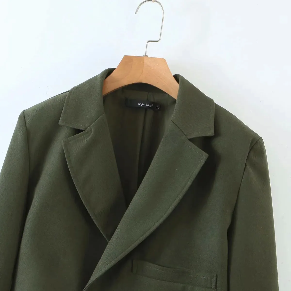 Pile Collar Lapel Blazer Skirt Two-piece Set