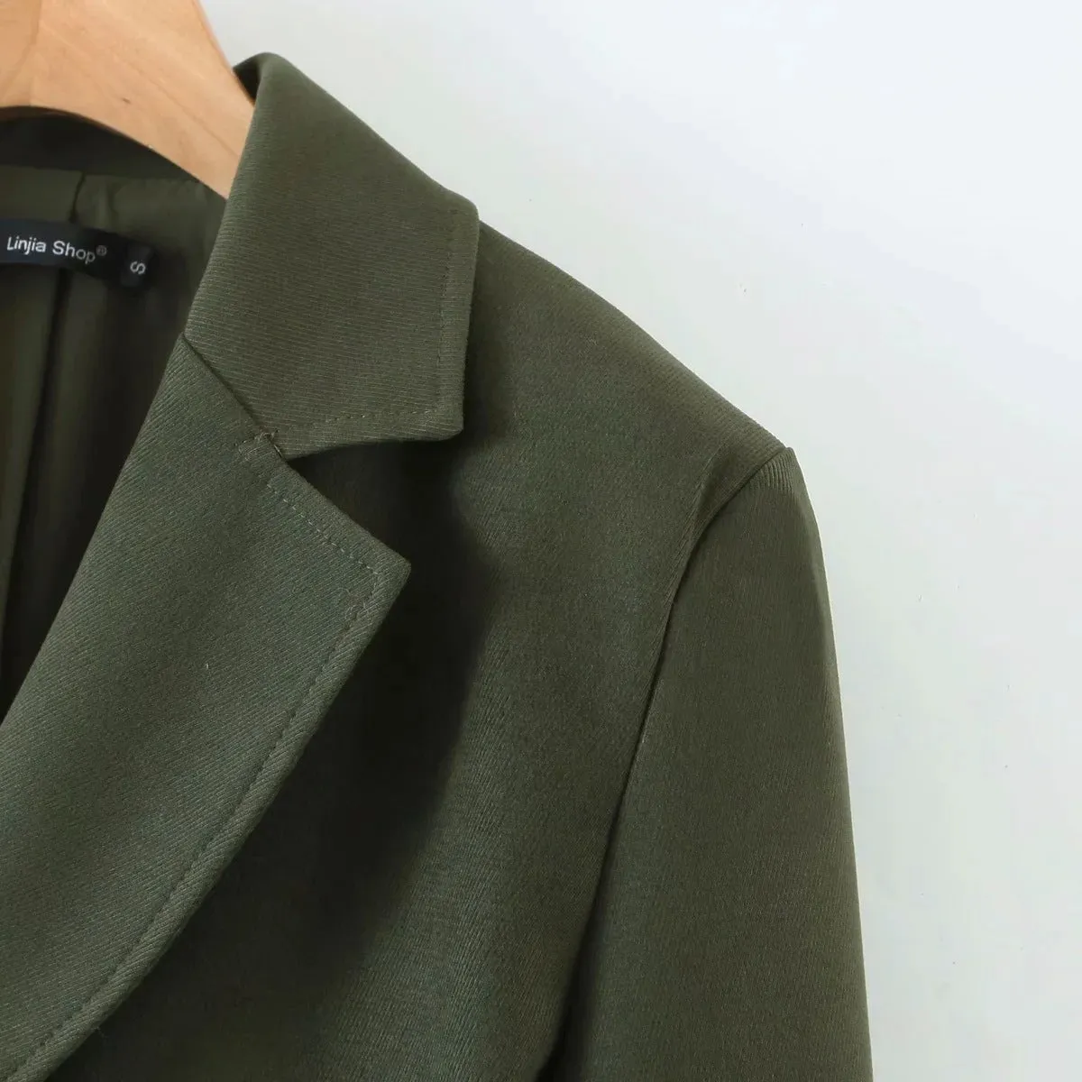 Pile Collar Lapel Blazer Skirt Two-piece Set