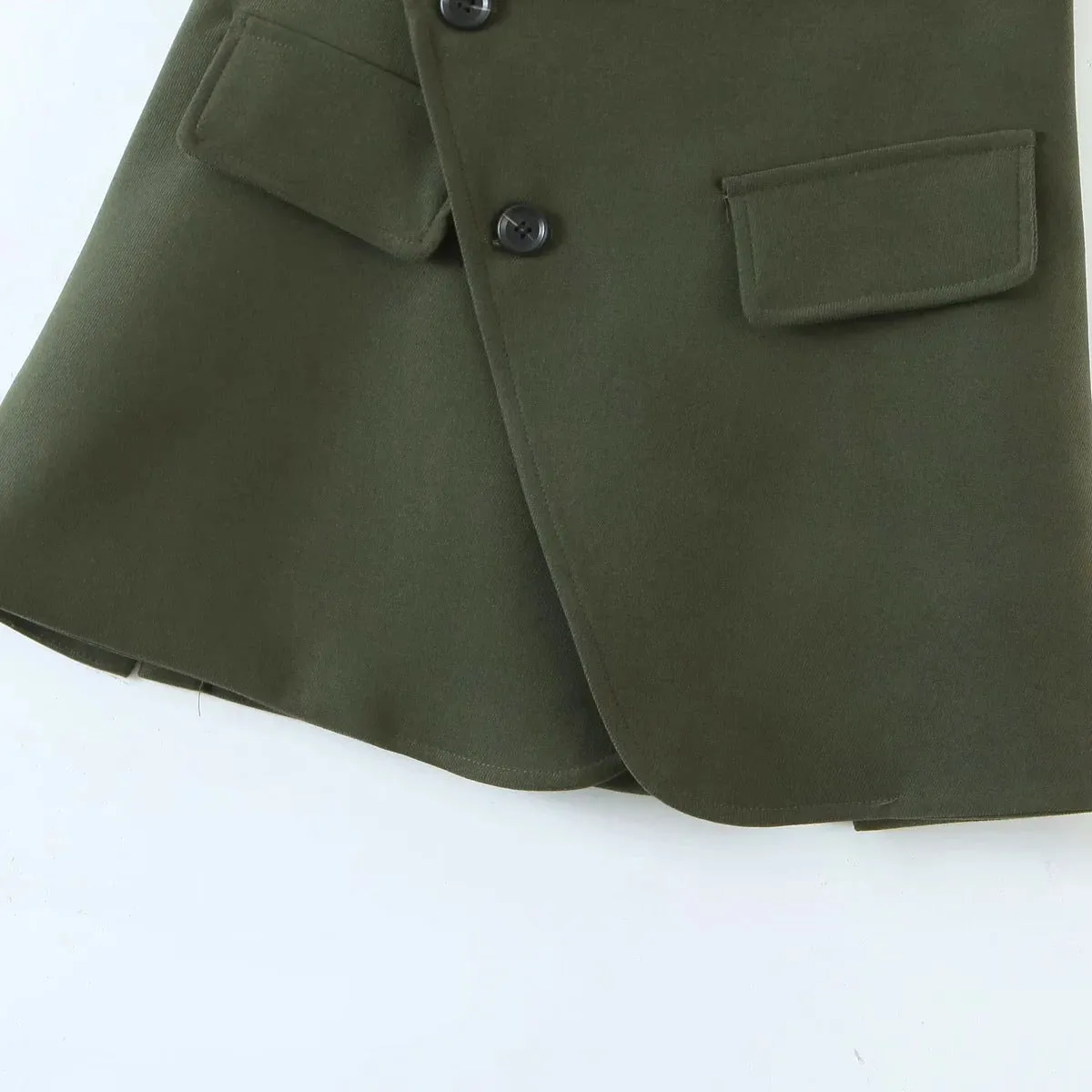 Pile Collar Lapel Blazer Skirt Two-piece Set