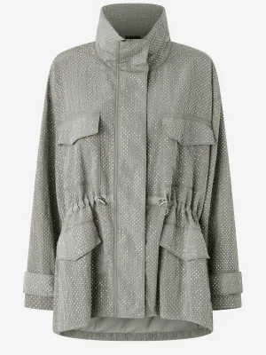 Pinko Technical Parka med mini Rhinestone Effect Studs