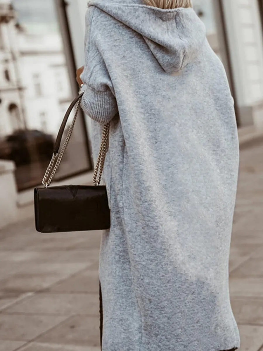 Pocket Hooded Casual Cardigan