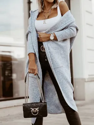 Pocket Hooded Casual Cardigan