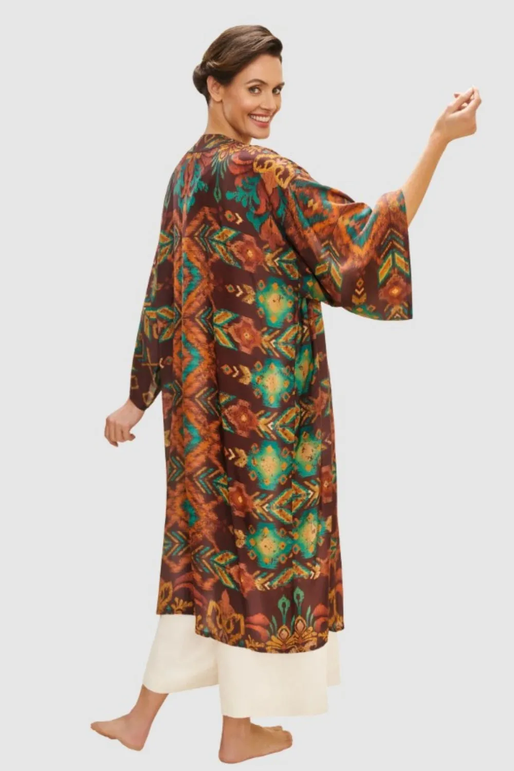 POWDER KIMONO CHOCOLATE IKAT