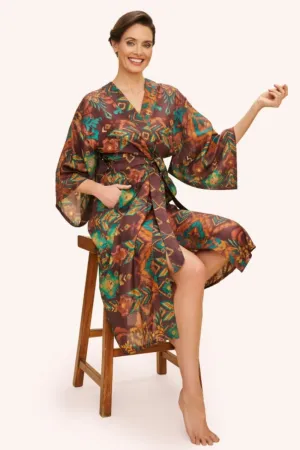 POWDER KIMONO CHOCOLATE IKAT