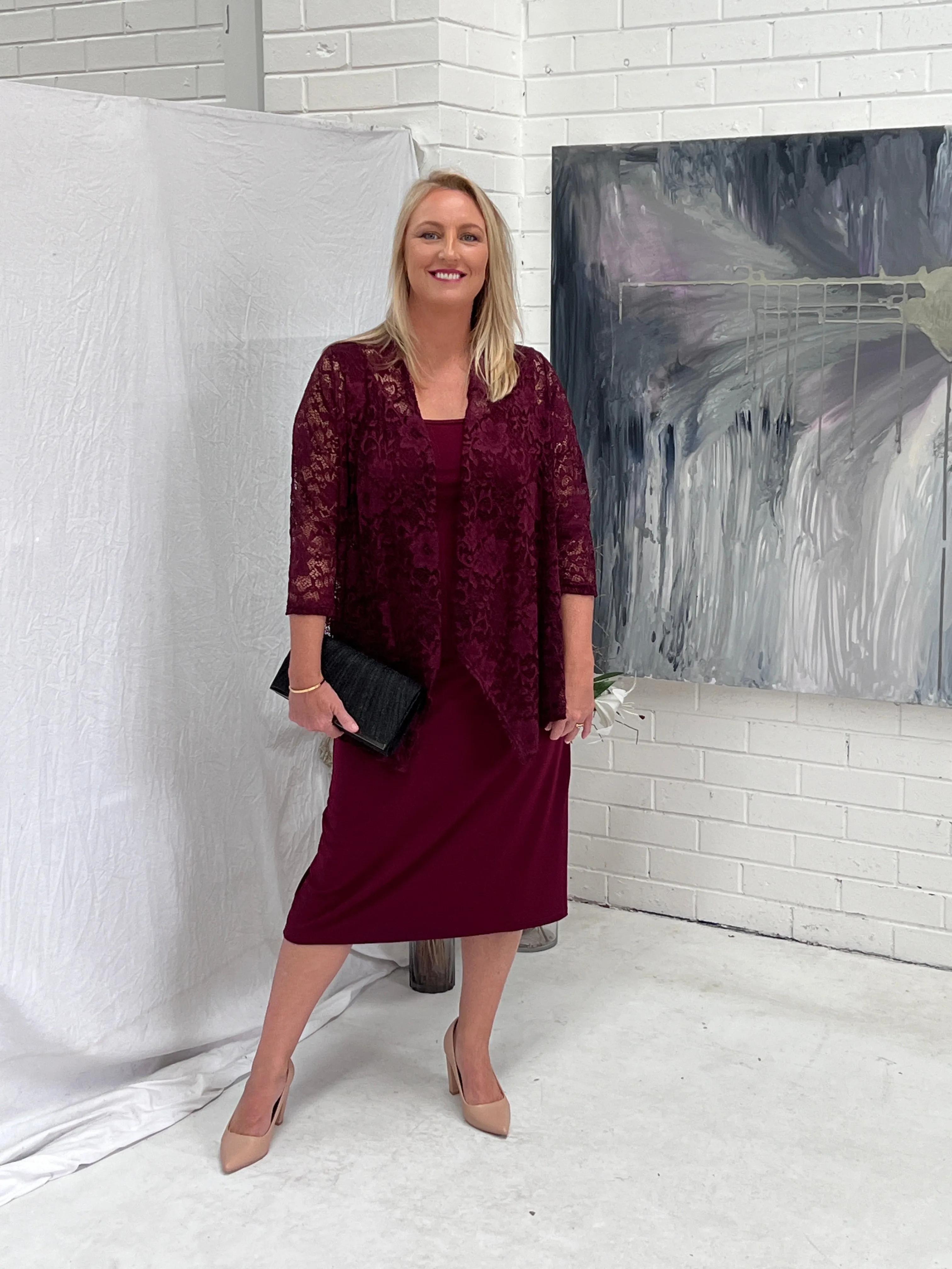 Queen Burgundy Lace Cardigan