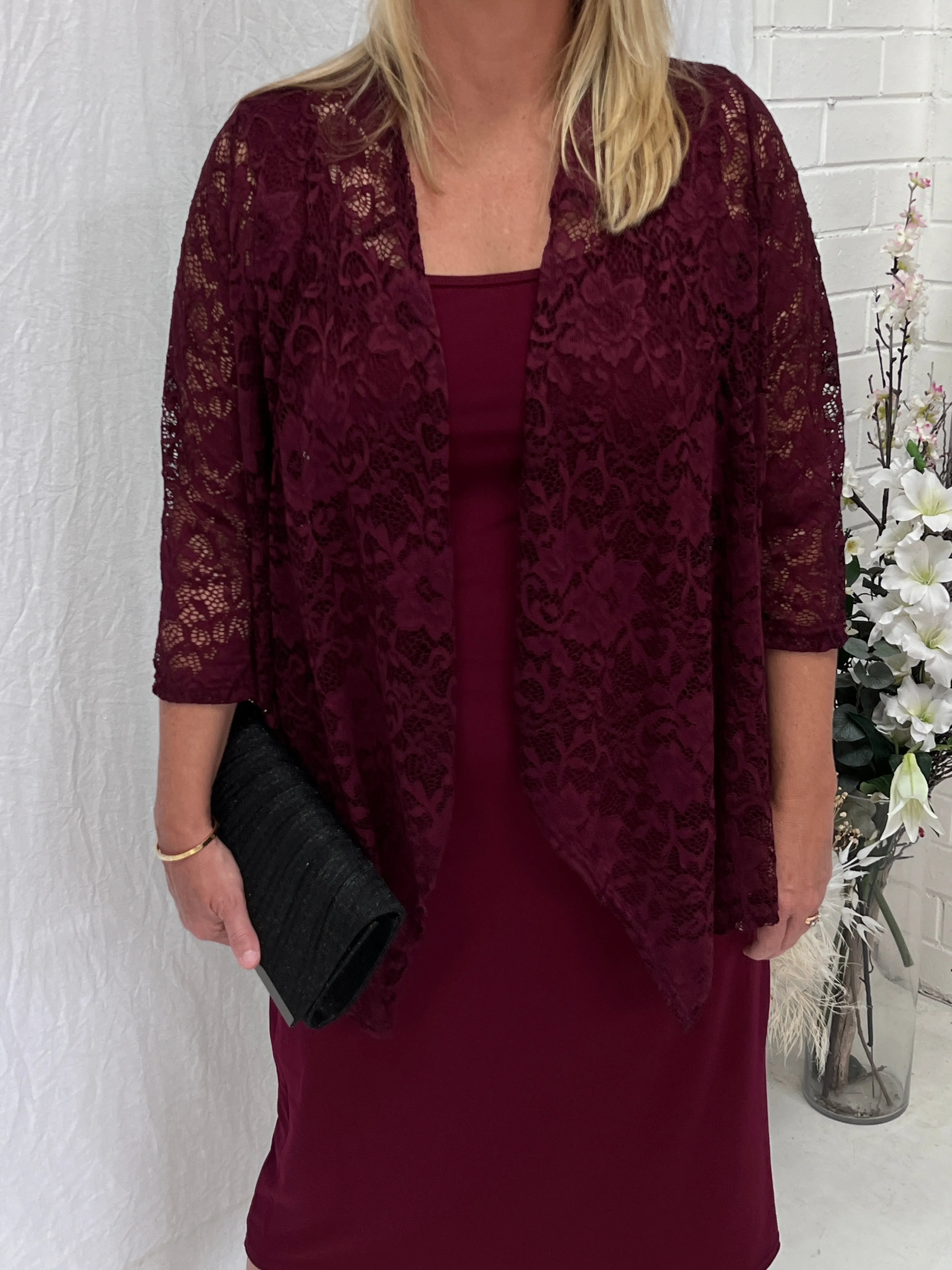 Queen Burgundy Lace Cardigan
