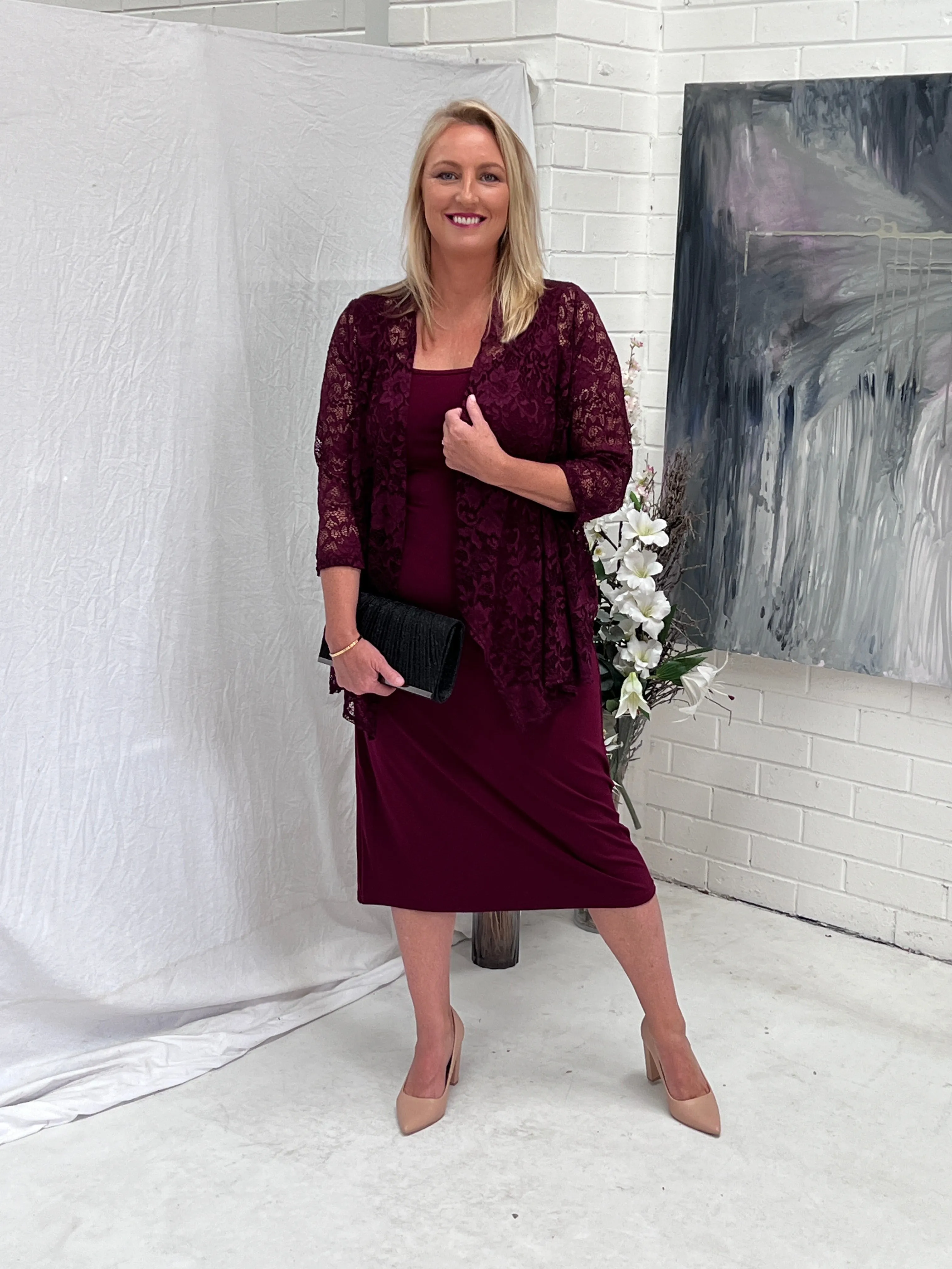 Queen Burgundy Lace Cardigan