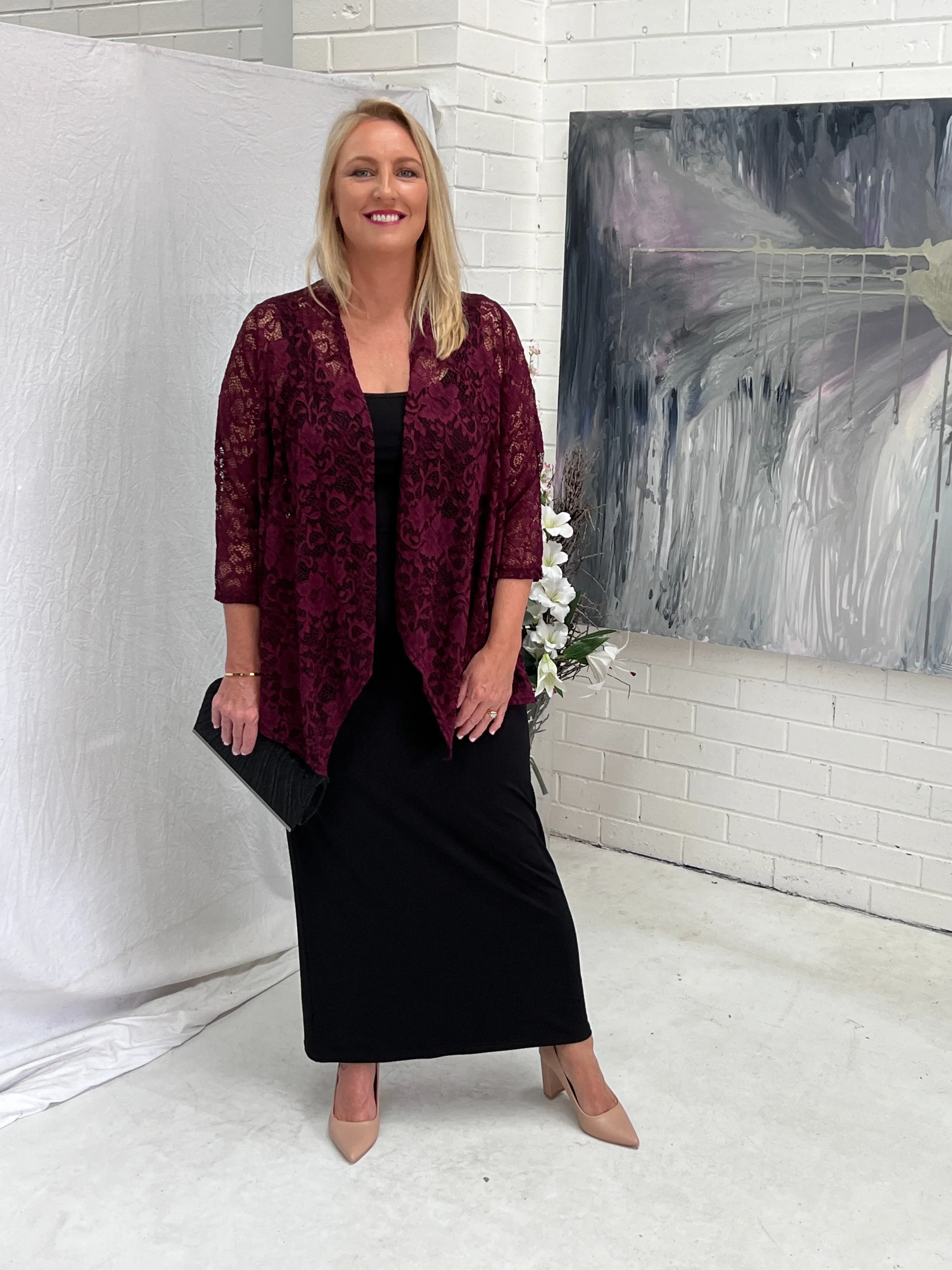 Queen Burgundy Lace Cardigan