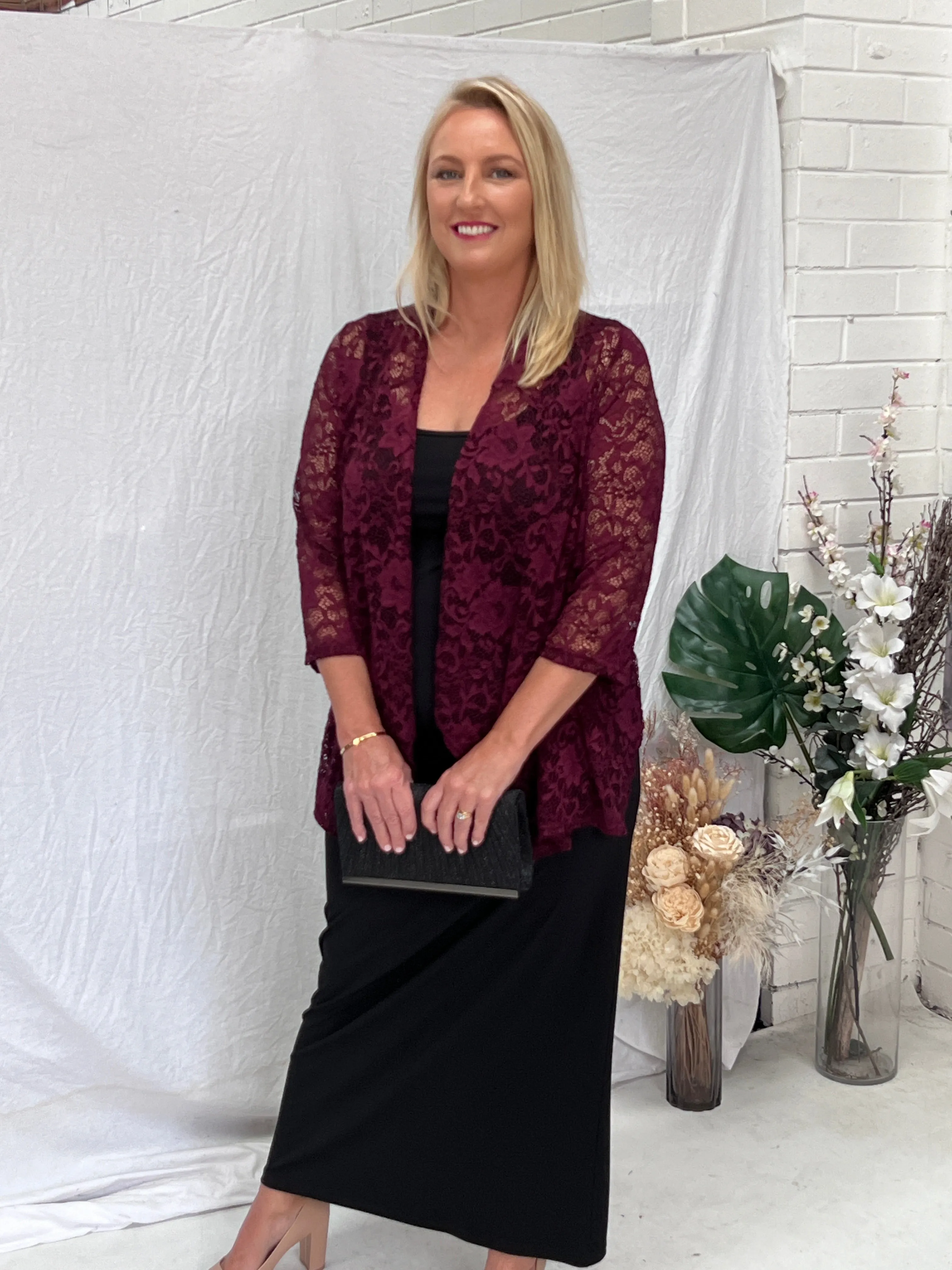 Queen Burgundy Lace Cardigan