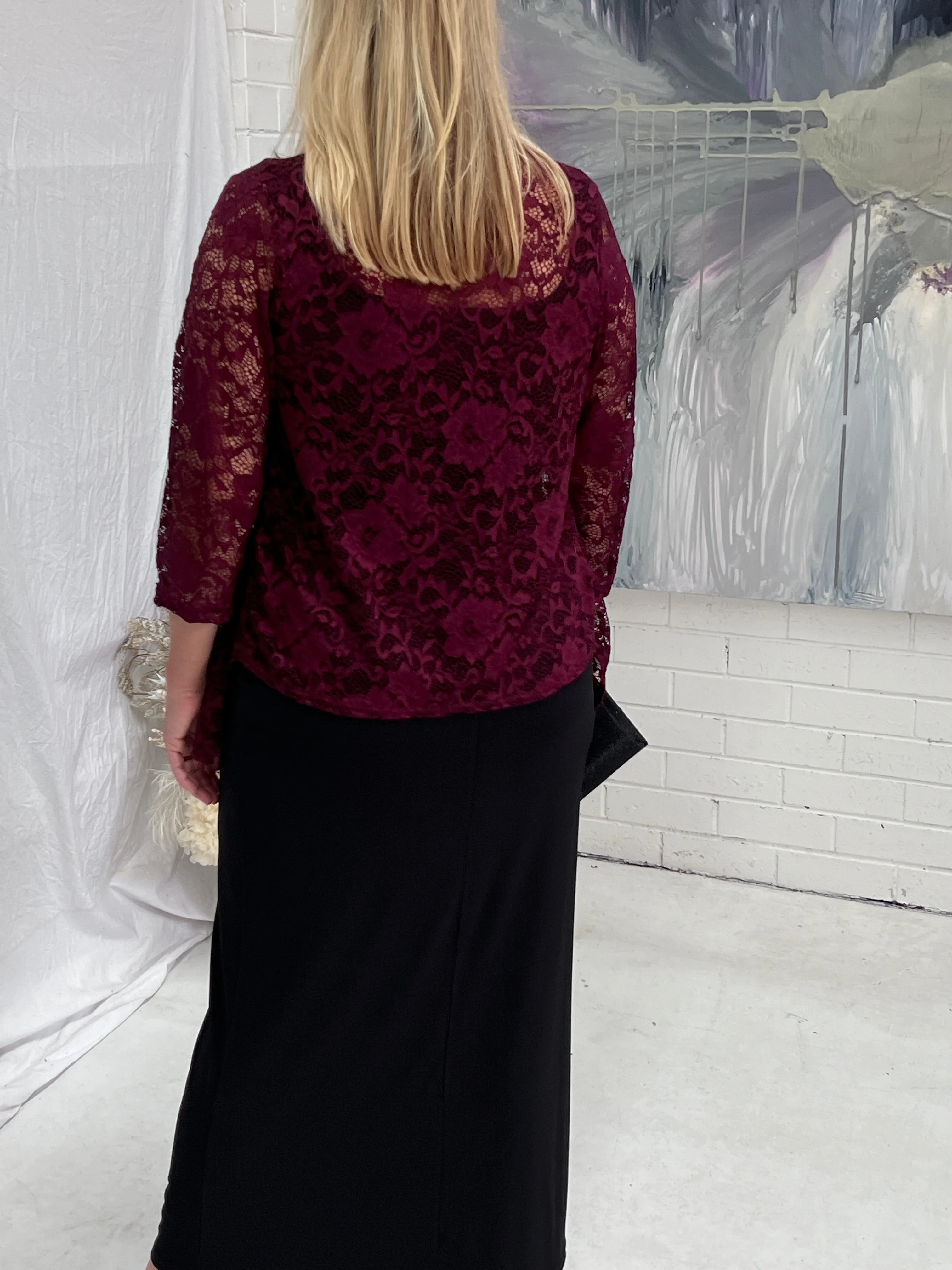 Queen Burgundy Lace Cardigan