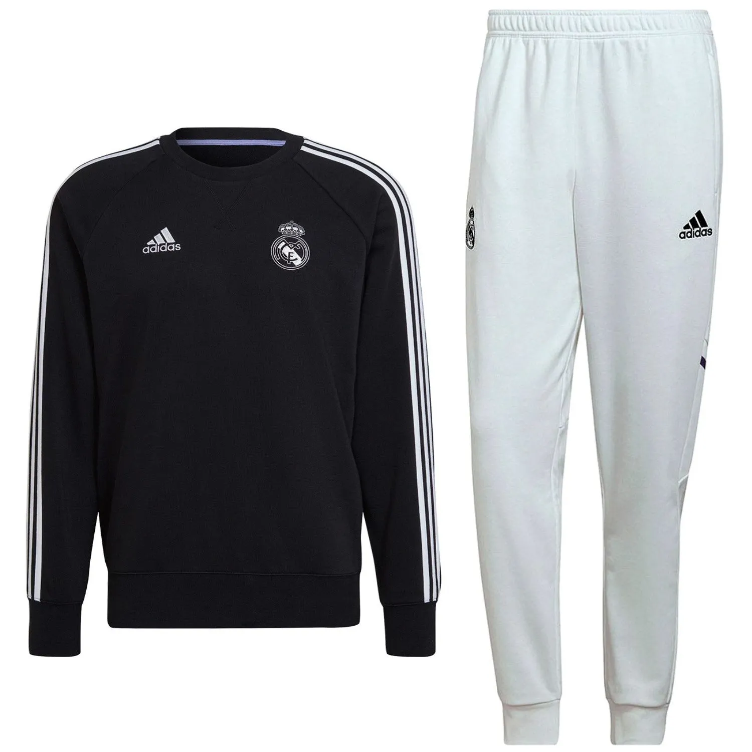 Real Madrid black/white training sweat Soccer tracksuit 2022/23 - Adidas