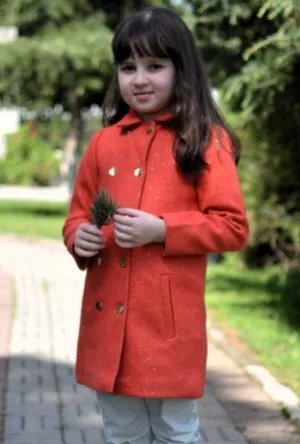 Red & Gold Speckled Woolen Coat