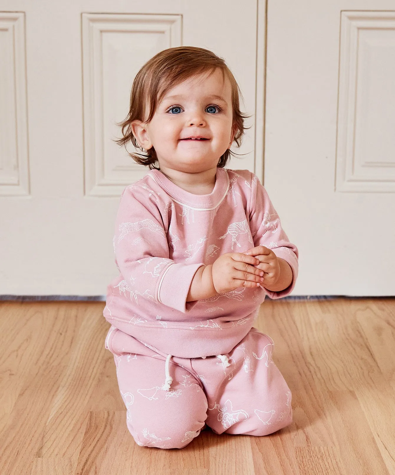 Remy Baby Sweatshirt, Rose Animal Parade