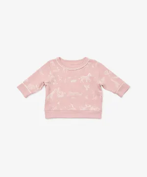 Remy Baby Sweatshirt, Rose Animal Parade