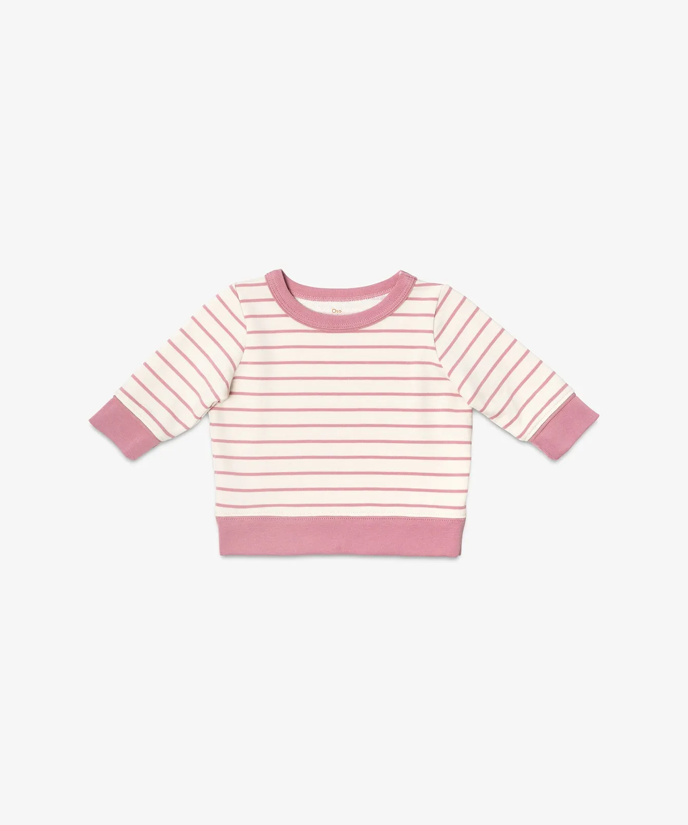 Remy Baby Sweatshirt, Rose French Stripe