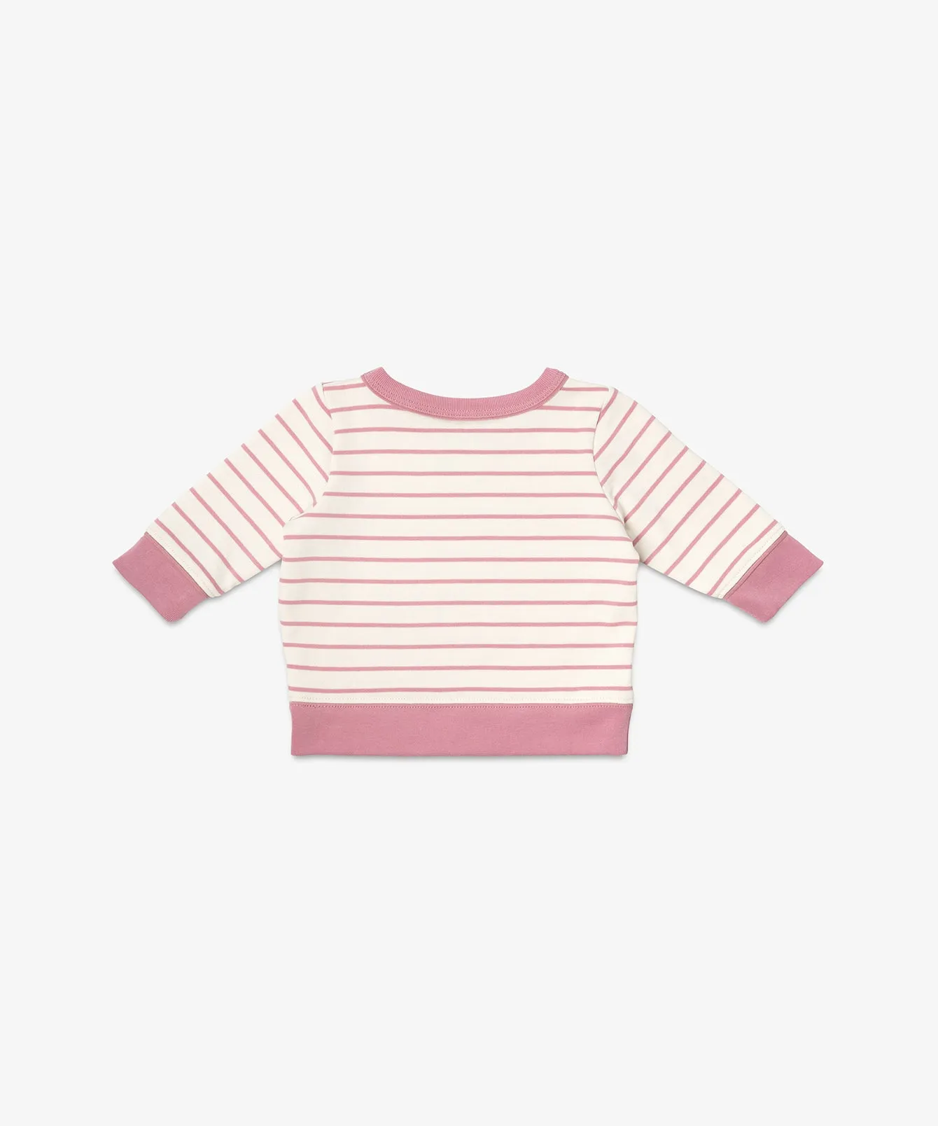 Remy Baby Sweatshirt, Rose French Stripe