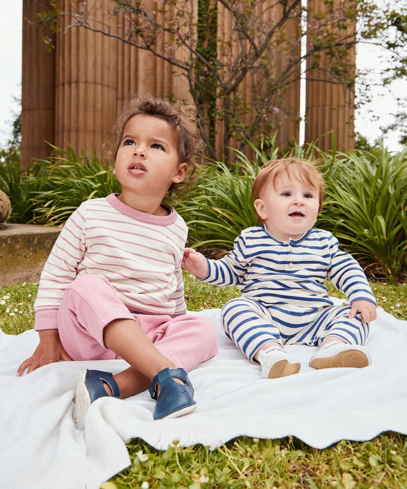 Remy Baby Sweatshirt, Rose French Stripe