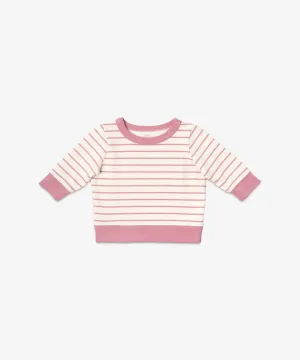 Remy Baby Sweatshirt, Rose French Stripe