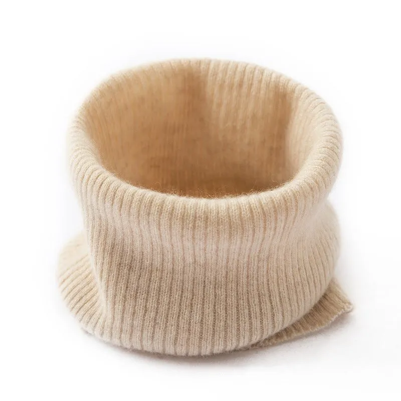 Ribbed Pure Cashmere Cowl Neck Gaiter Fall Winter Cashmere Neck Scarf