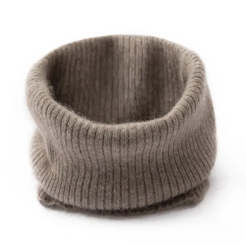 Ribbed Pure Cashmere Cowl Neck Gaiter Fall Winter Cashmere Neck Scarf